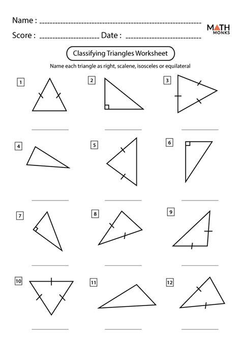 classify triangles worksheet